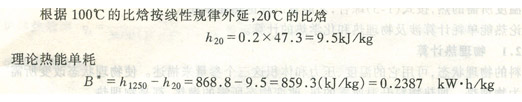 理论热能单耗